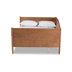 Lit de repos pleine grandeur en bois de frêne et noyer au fini Mid-Century Modern