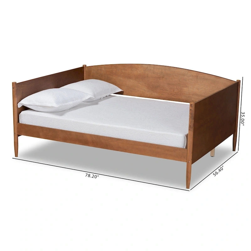 Lit de repos pleine grandeur en bois de frêne et noyer au fini Mid-Century Modern