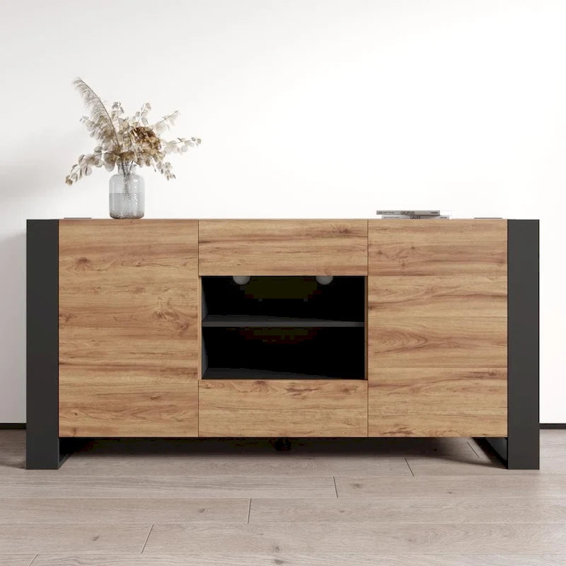 Buffet bahut moderne de 64,5 pouces avec rangement