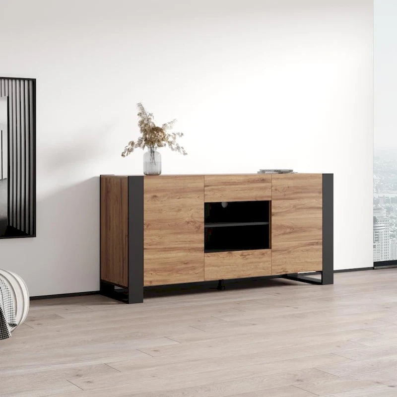 Buffet bahut moderne de 64,5 pouces avec rangement