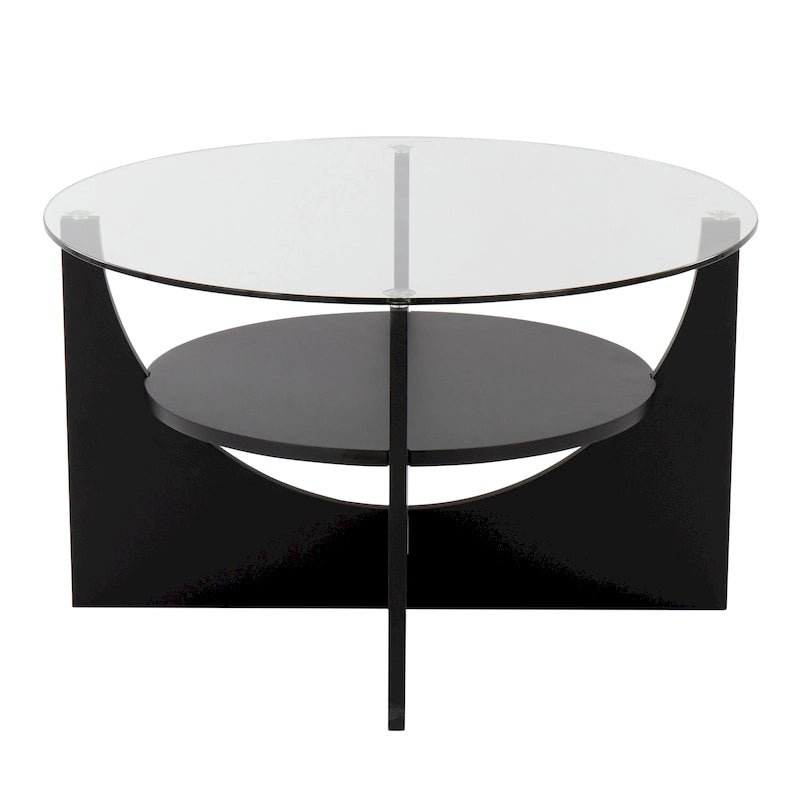 Table basse avec étagère de rangement