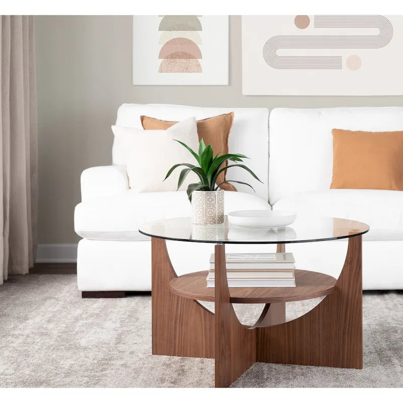 Table basse avec étagère de rangement