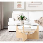 Table basse avec étagère de rangement