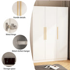 Armoire de rangement à trois portes, 70 H x 47,2 L, en blanc