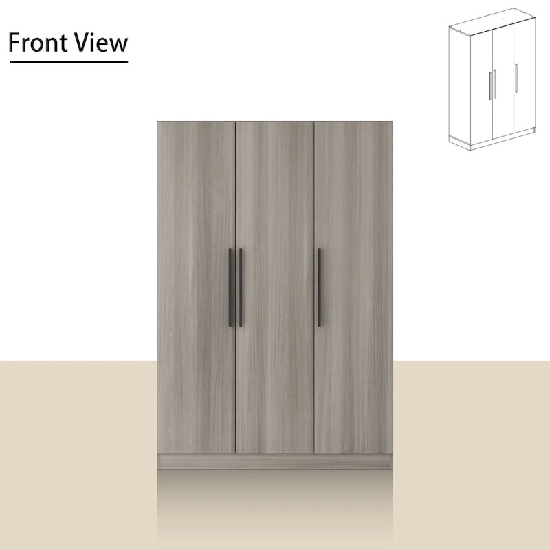Armoire de rangement à trois portes, 70 H x 47,2 L, en blanc