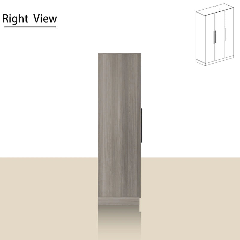 Armoire de rangement à trois portes, 70 H x 47,2 L, en blanc