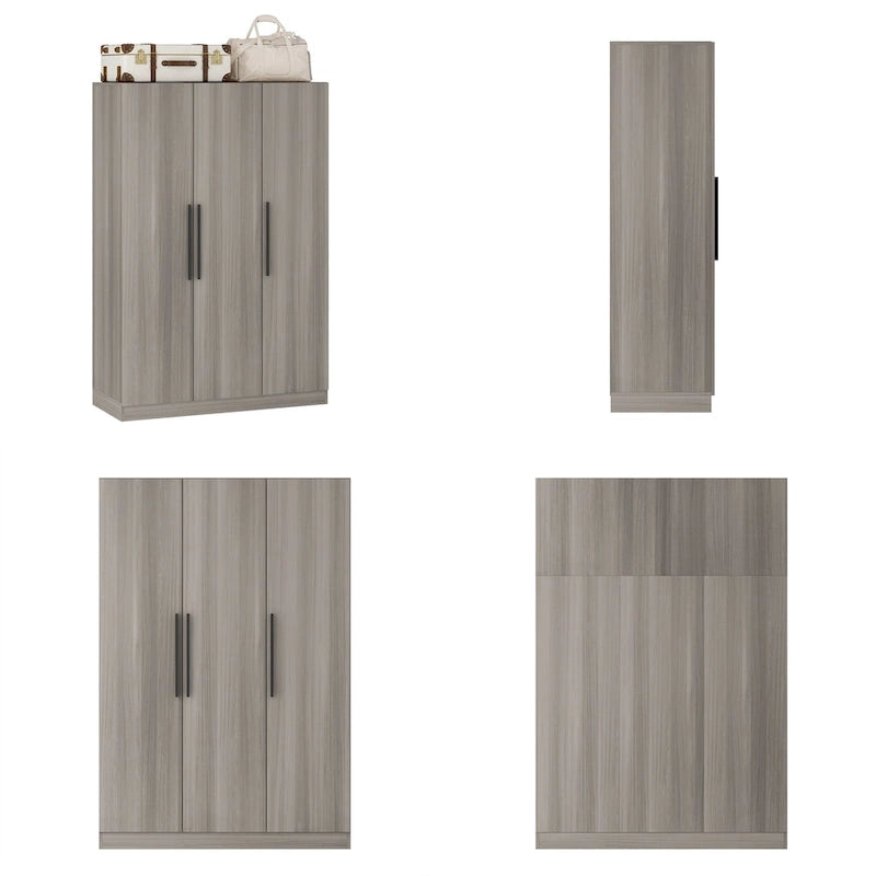 Armoire de rangement à trois portes, 70 H x 47,2 L, en blanc