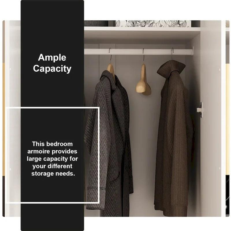 Armoire de rangement à trois portes, 70 H x 47,2 L, en blanc