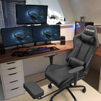 Chaise de gaming ergonomique avec repose-pieds et support lombaire