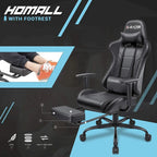 Chaise de gaming ergonomique avec repose-pieds et support lombaire