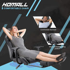 Chaise de gaming ergonomique avec repose-pieds et support lombaire