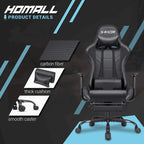 Chaise de gaming ergonomique avec repose-pieds et support lombaire