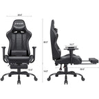 Chaise de gaming ergonomique avec repose-pieds et support lombaire