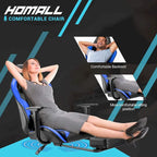 Chaise de gaming ergonomique avec repose-pieds et support lombaire