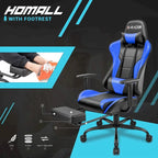 Chaise de gaming ergonomique avec repose-pieds et support lombaire