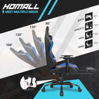 Chaise de gaming ergonomique avec repose-pieds et support lombaire