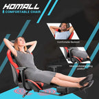 Chaise de gaming ergonomique avec repose-pieds et support lombaire