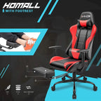 Chaise de gaming ergonomique avec repose-pieds et support lombaire