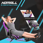 Chaise de gaming ergonomique avec repose-pieds et support lombaire