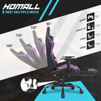 Chaise de gaming ergonomique avec repose-pieds et support lombaire