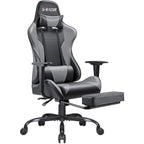Chaise de gaming ergonomique avec repose-pieds et support lombaire