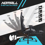 Chaise de gaming ergonomique avec repose-pieds et support lombaire