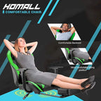 Chaise de gaming ergonomique avec repose-pieds et support lombaire