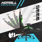 Chaise de gaming ergonomique avec repose-pieds et support lombaire