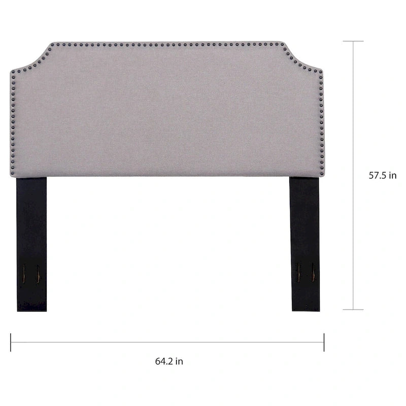 Tête de lit en tissu capitonnée avec clous décoratifs Grand lit/Très grand lit