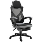 Chaise de Bureau Inclinable à Hauteur Réglable avec Repose-pieds Rétractable, Dossier en Maille