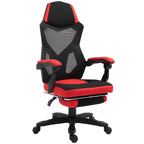 Chaise de Bureau Inclinable à Hauteur Réglable avec Repose-pieds Rétractable, Dossier en Maille