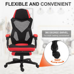 Chaise de Bureau Inclinable à Hauteur Réglable avec Repose-pieds Rétractable, Dossier en Maille