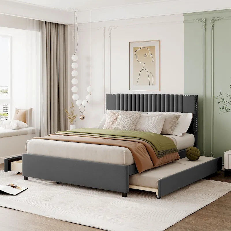 Lit Queen Size avec lit gigogne Twin XL