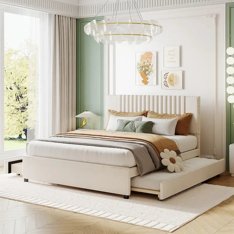 Lit Queen Size avec lit gigogne Twin XL