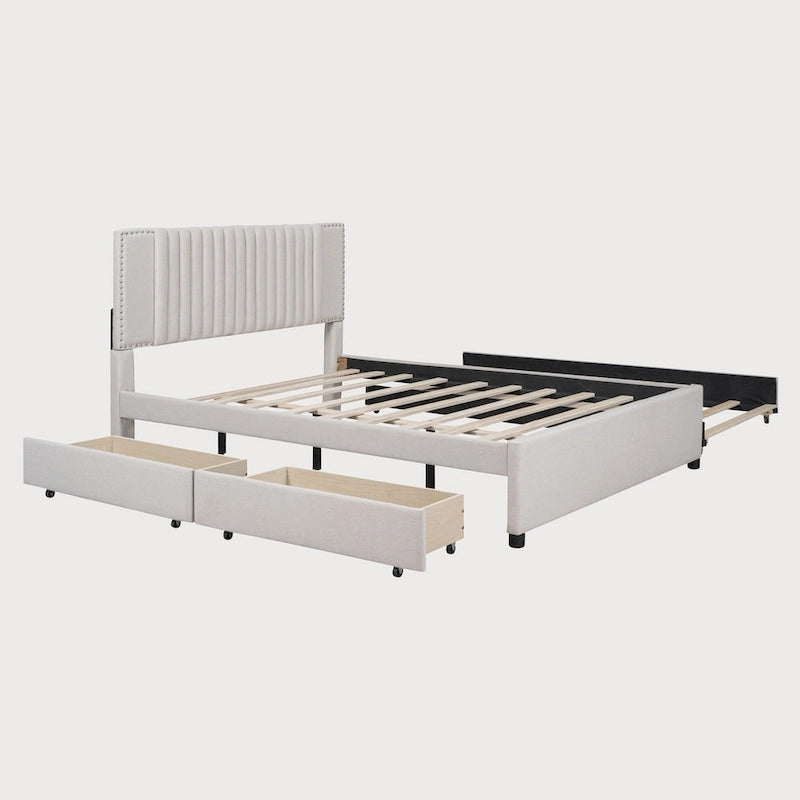 Lit Queen Size avec lit gigogne Twin XL