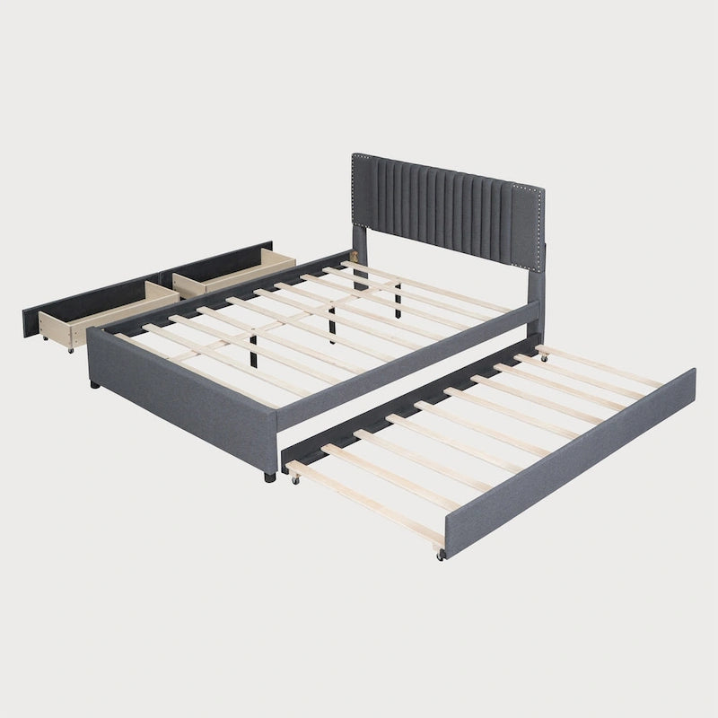 Lit Queen Size avec lit gigogne Twin XL