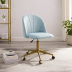 Chaise de bureau pivotante incurvée en velours