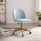 Chaise de bureau pivotante incurvée en velours