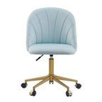 Chaise de bureau pivotante incurvée en velours