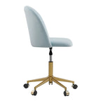 Chaise de bureau pivotante incurvée en velours