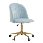 Chaise de bureau pivotante incurvée en velours