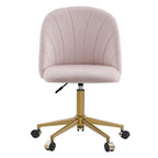 Chaise de bureau pivotante incurvée en velours