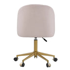 Chaise de bureau pivotante incurvée en velours