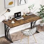 Bureau d'ordinateur moderne or/blanc, table à manger de 140 cm avec pieds dorés, coiffeuse, table de conférence