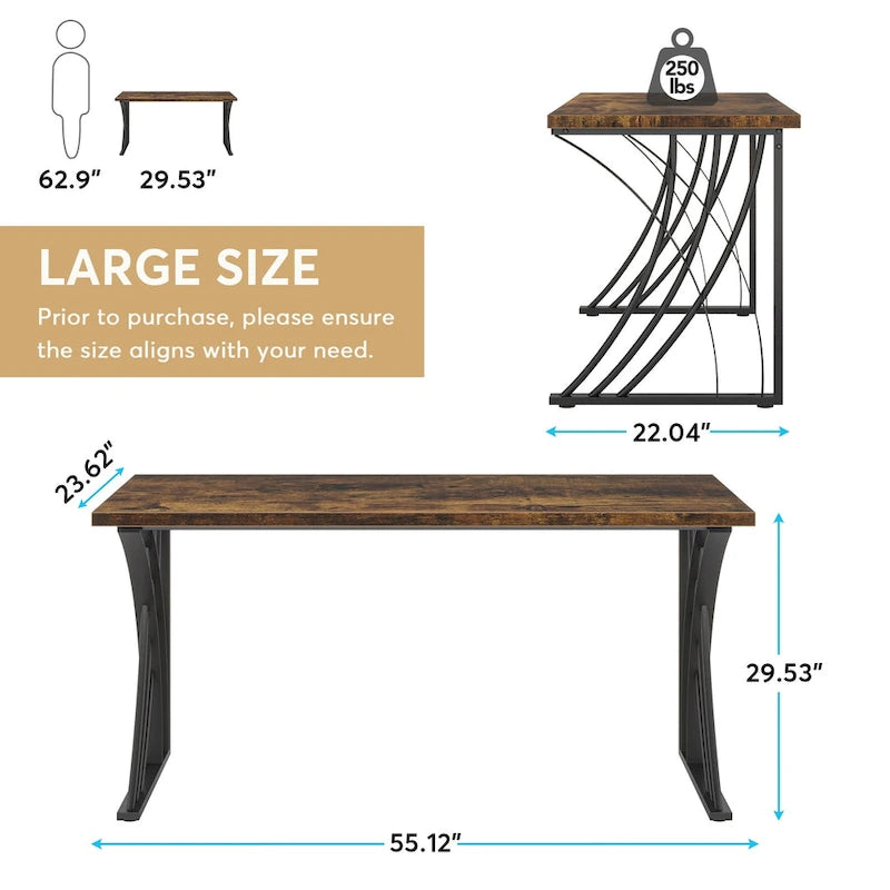 Bureau d'ordinateur moderne or/blanc, table à manger de 140 cm avec pieds dorés, coiffeuse, table de conférence