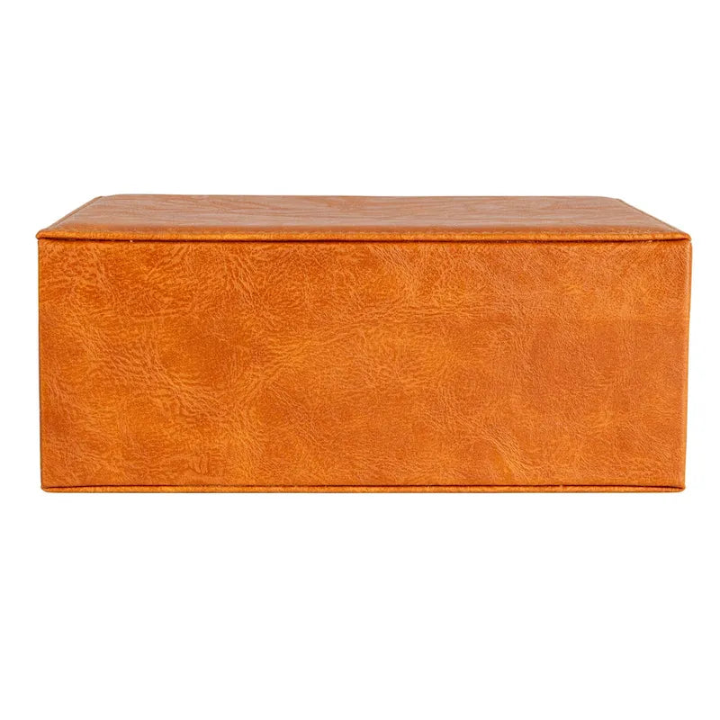 Boîte à bijoux 2 couches en cuir vegan avec fermoir - 23,6 L x 18,5 l x 9,6 H cm