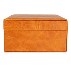 Boîte à bijoux 2 couches en cuir vegan avec fermoir - 23,6 L x 18,5 l x 9,6 H cm