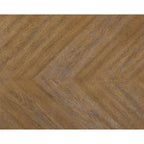 Table de salle à manger de style campagnard français, finition blanc antique et chêne vieilli