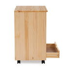 Meuble de rangement roulant large brun naturel de 64,1 cm avec 6 tiroirs