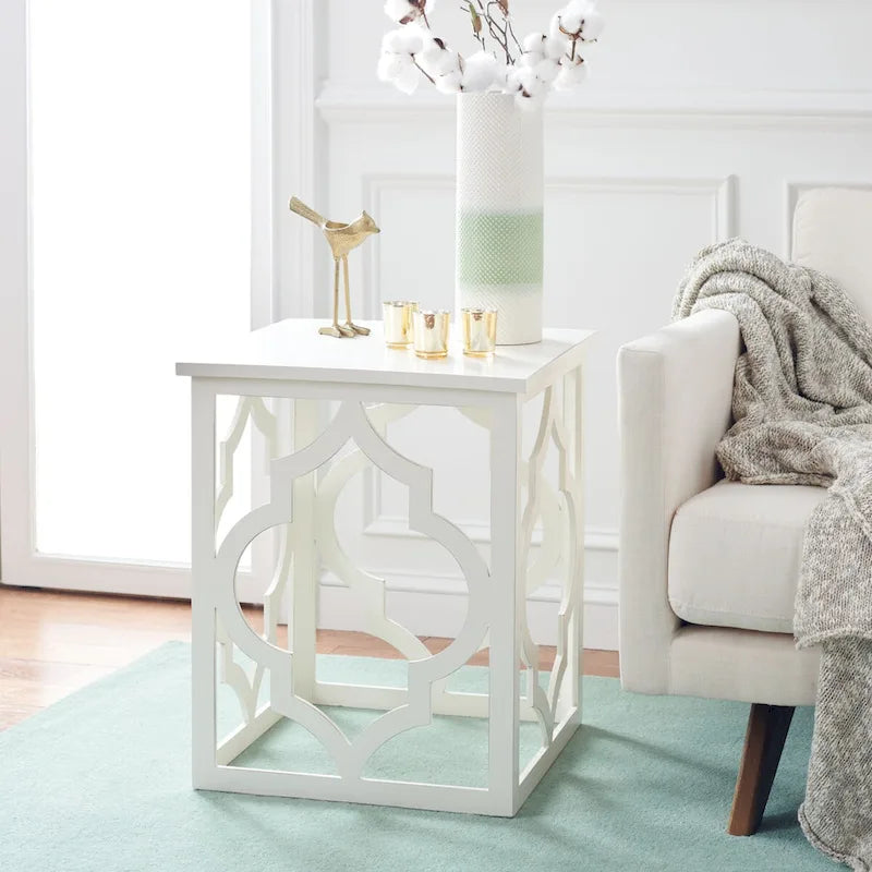 Table d'appoint feuille d'argent - 19 L x 19 P x 23 H